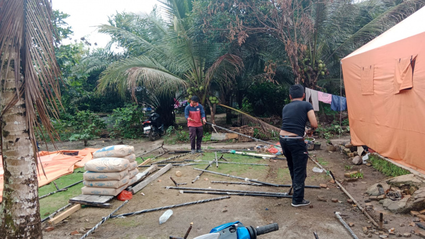 Tenda BPBD Untuk Pengungsi Korban Kebakaran di Desa Meranti Timur Dibongkar