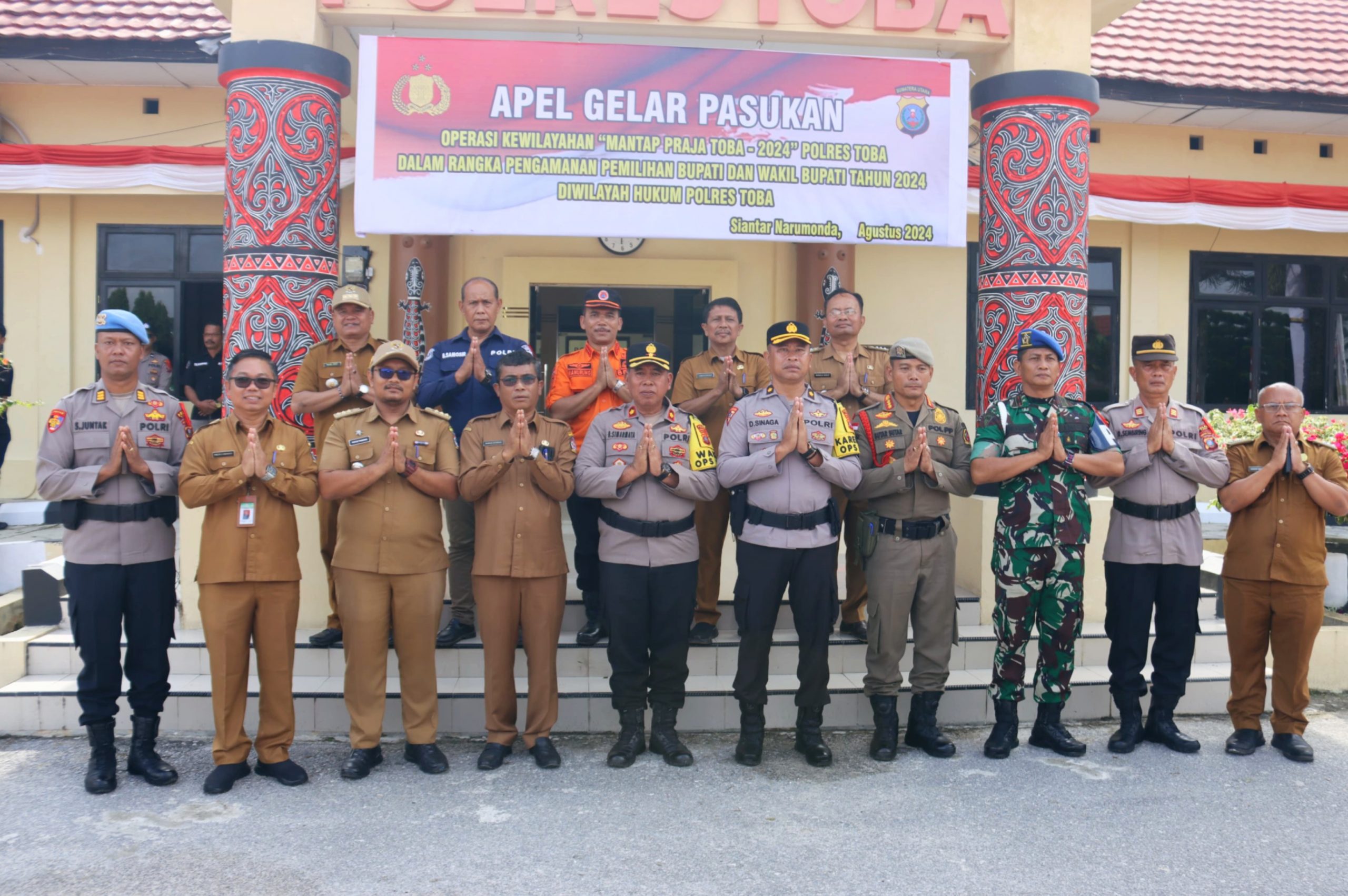 BPBD TOBA mengikuti Apel Gelar Pasukan Ops Mantap Praja Toba 2024