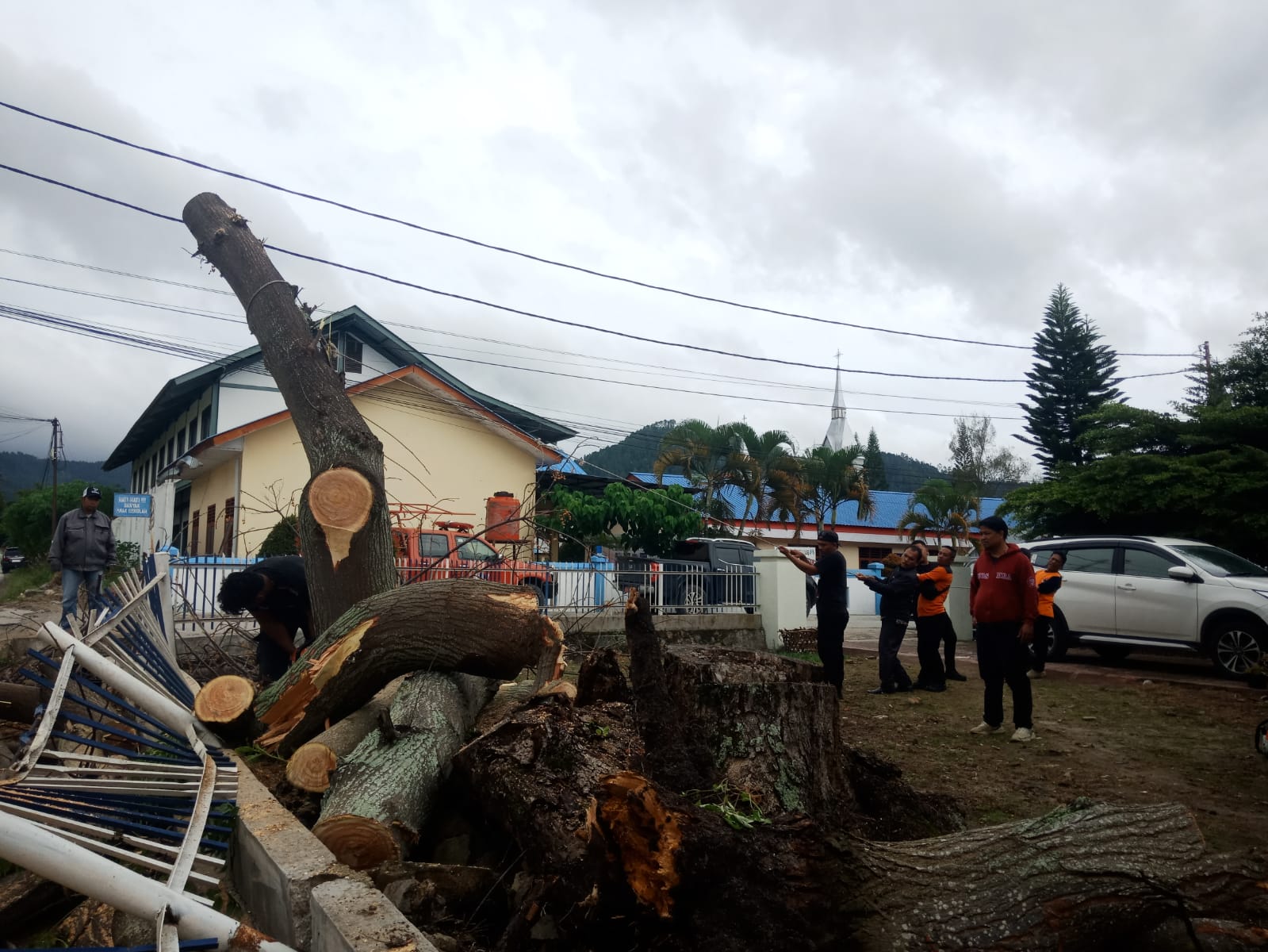 BPBD Toba Gerak Cepat Penanganan Pohon Tumbang SD HKBP Balige BPBD Toba Gerak Cepat Penanganan Pohon Tumbang SD HKBP Balige